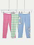 3pk Cotton Rich Unicorn & Striped Leggings (2-8 Yrs)