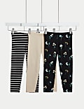 3pk Cotton Rich Floral Leggings (2-8 Yrs)