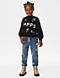 Regular Embroidered Elasticated Waist Jeans (2-8 Yrs)