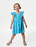 Pure Cotton Floral Embroidered Dress (2-8 Yrs)