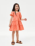 Robe 100&nbsp;% coton &agrave; motif brod&eacute; (du 2 au 8&nbsp;ans)