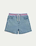 Contrast Waistband Denim Shorts (2-8 Yrs)