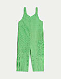 Pure Cotton Broderie Jumpsuit (2-8 Yrs)