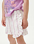 Cotton Rich Elasticated Waist Striped Shorts (2-8 Yrs)