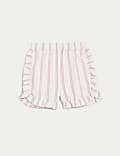 Cotton Rich Elasticated Waist Striped Shorts (2-8 Yrs)