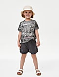 Cotton Rich Elasticated Waist Striped Shorts (2-8 Yrs)