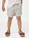Cotton Rich Elasticated Waist Striped Shorts (2-8 Yrs)