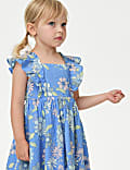 Pure Cotton Floral Dress (2-8 Yrs)