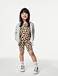 Cotton Rich Leopard Print Cycling Shorts (2-8 Yrs)