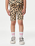 Cotton Rich Leopard Print Cycling Shorts (2-8 Yrs)