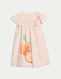 Robe en lin à motif pêche (du 2 au 8 ans)