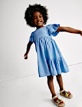 Linen Rich Frill Sleeve Woven Dress (2-8 Yrs)