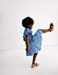 Linen Rich Frill Sleeve Woven Dress (2-8 Yrs)