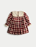 Set hohem Baumwollanteil Kariertes Partykleid mit Strumpfhose (1–10 J.)