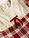 Cotton Rich Checked Party Dress & Tights Set (1-10 Yrs)