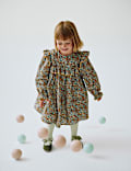 2pc Cotton Rich Floral Dress & Tights Set (1-10 Yrs)