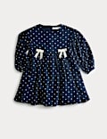 Cotton Rich Polka Dot Dress (1-8 Yrs)
