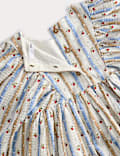 Pure Cotton Striped Floral Dress (1-8 Years)