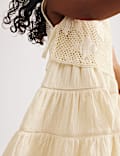 Pure Cotton Crochet Fish Sleeveless Dress (2-10 Yrs)