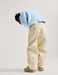 Barrel Denim Embroidered Jeans (2-8 Yrs)