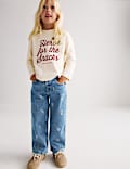 Floral Embroidered Denim Jeans (2-8 Yrs)