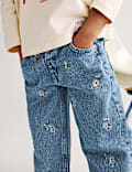 Floral Embroidered Denim Jeans (2-8 Yrs)