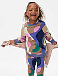 Katoenrijke sweater met abstracte print (2-8 jaar)