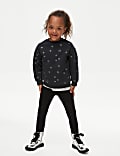 Katoenrijke sweater met sterrenfolie (2 - 8 jaar)