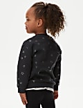 Katoenrijke sweater met sterrenfolie (2 - 8 jaar)