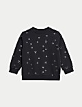 Katoenrijke sweater met sterrenfolie (2 - 8 jaar)