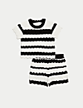 Pure Cotton Striped Top & Bottom Outfit (2-8 Yrs)