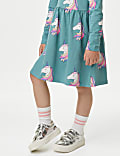 Robe 100&nbsp;% coton à motif licorne (du 2 au 8&nbsp;ans)