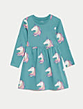 Robe 100&nbsp;% coton à motif licorne (du 2 au 8&nbsp;ans)