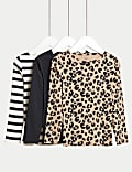 3pk Cotton Rich Printed Tops (2-8 Yrs)