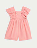 Linen Rich Frill Sleeve Playsuit (2-8 Yrs)