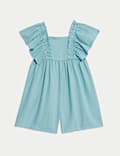 Linen Rich Frill Sleeve Playsuit (2-8 Yrs)