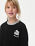 Cotton Rich Slogan Sweatshirt (2-8 Yrs)