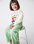 Relaxed Pure Cotton Striped Trousers (2-8 Yrs)