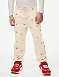 Cotton Rich Ditsy Cherry Print Joggers (2-8 Yrs)