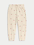 Pantalón deportivo de algodón estampado cereza (2-8 años)