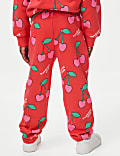 Cotton Rich Cherry Print Joggers (2-8 Yrs)