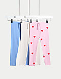 Pack de 3 leggings de algodón acanalados (2-8&nbsp;años)