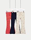 3-Pk Cotton Rich Flared Leggings (2-8 Yrs)