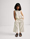 Pure Cotton Striped Top & Bottom Outfit (2-16 Yrs)