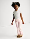 Cotton Rich Heart Print Flared Leggings (2-8 Yrs)