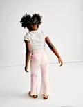 Cotton Rich Heart Print Flared Leggings (2-8 Yrs)