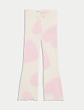 Cotton Rich Heart Print Flared Leggings (2-8 Yrs)