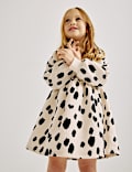 Cotton Rich Dalmatian Print Sweatshirt Dress (2-8 Years)