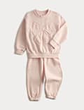 2pc Cotton Rich Bow Sweat Outfit (2-8 Yrs)