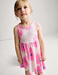Φόρεμα με print ιβίσκο από 100% βαμβάκι (2-8 ετών)